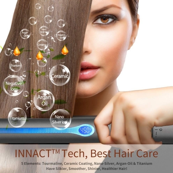 NITION Pro Salon Hair Straightener Argan Oil Ceramic Tourmaline Titanium - Picture 4 of 15